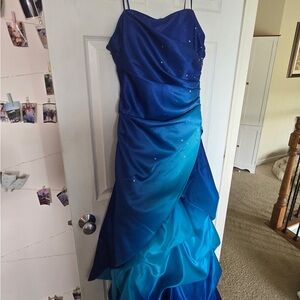 Deb Royal Blue Dress with Rhinestone Accents only worn once